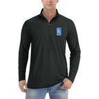Men's Rolls Royce Car Lightweight Quarter-Zip Athletic Shirt Long Sleeve Polyester Wear - Black