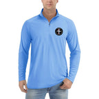 Men's Ford Mustang Motorsport Supercars Lightweight Quarter-Zip Athletic Shirt Long Sleeve Polyester Wear - Light Blue