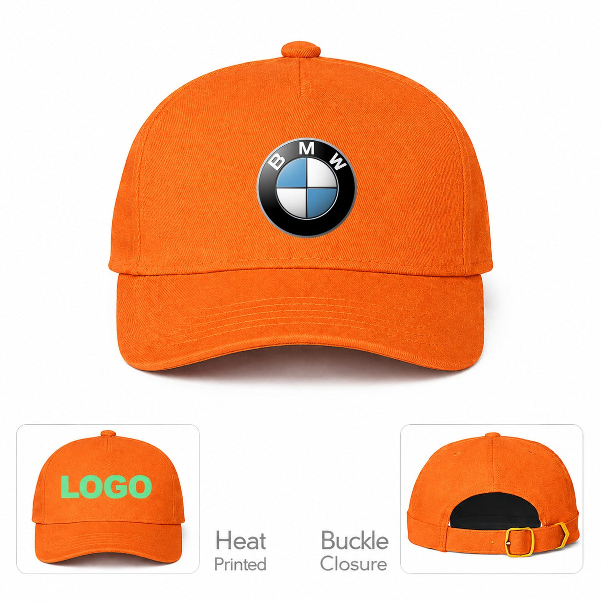 BMW Car Dad Baseball Cap Hat - Orange