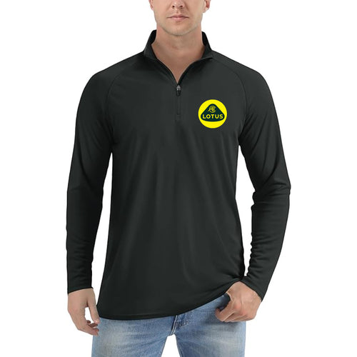 Men's Lotus Car Lightweight Quarter-Zip Athletic Shirt Long Sleeve Polyester Wear