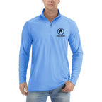 Men's Acura Car Lightweight Quarter-Zip Athletic Shirt Long Sleeve Polyester Wear - Light Blue