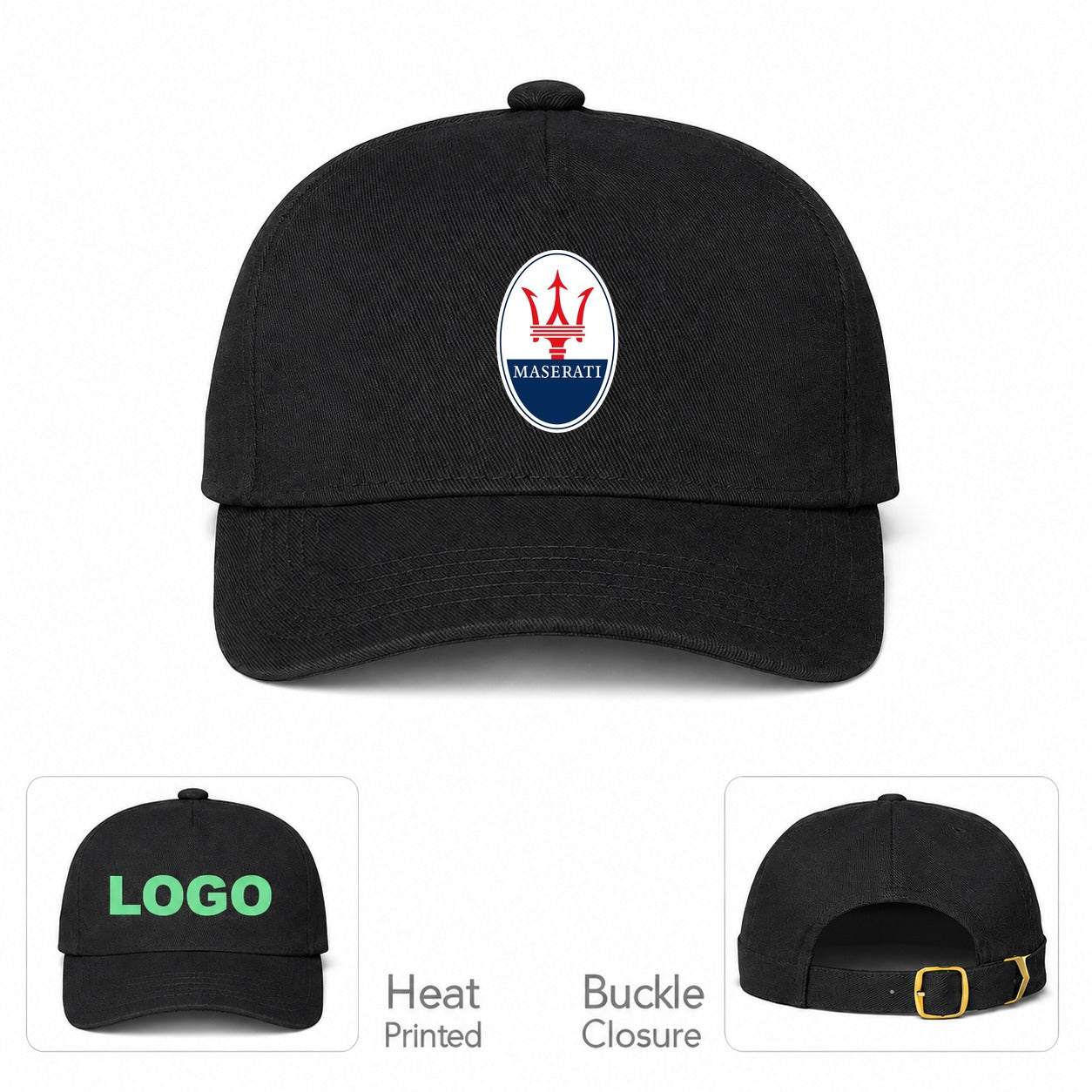 Maserati Car Dad Baseball Cap Hat - Black