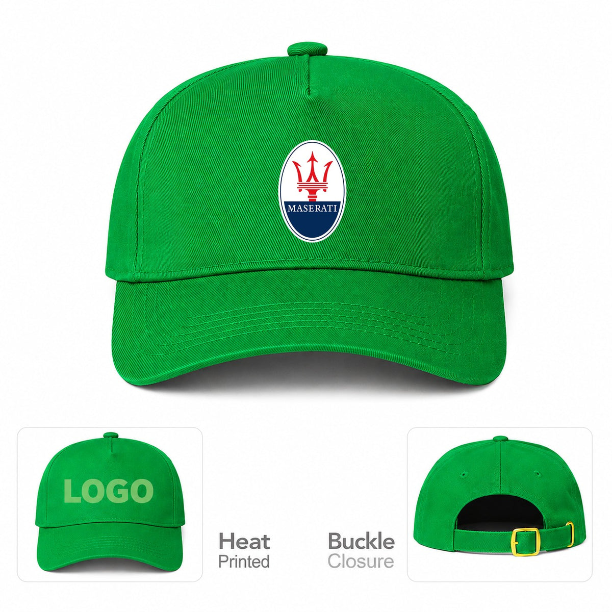 Maserati Car Dad Baseball Cap Hat - Kelly Green