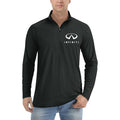 Men's Infiniti Luxury Car Lightweight Quarter-Zip Athletic Shirt Long Sleeve Polyester Wear - Black