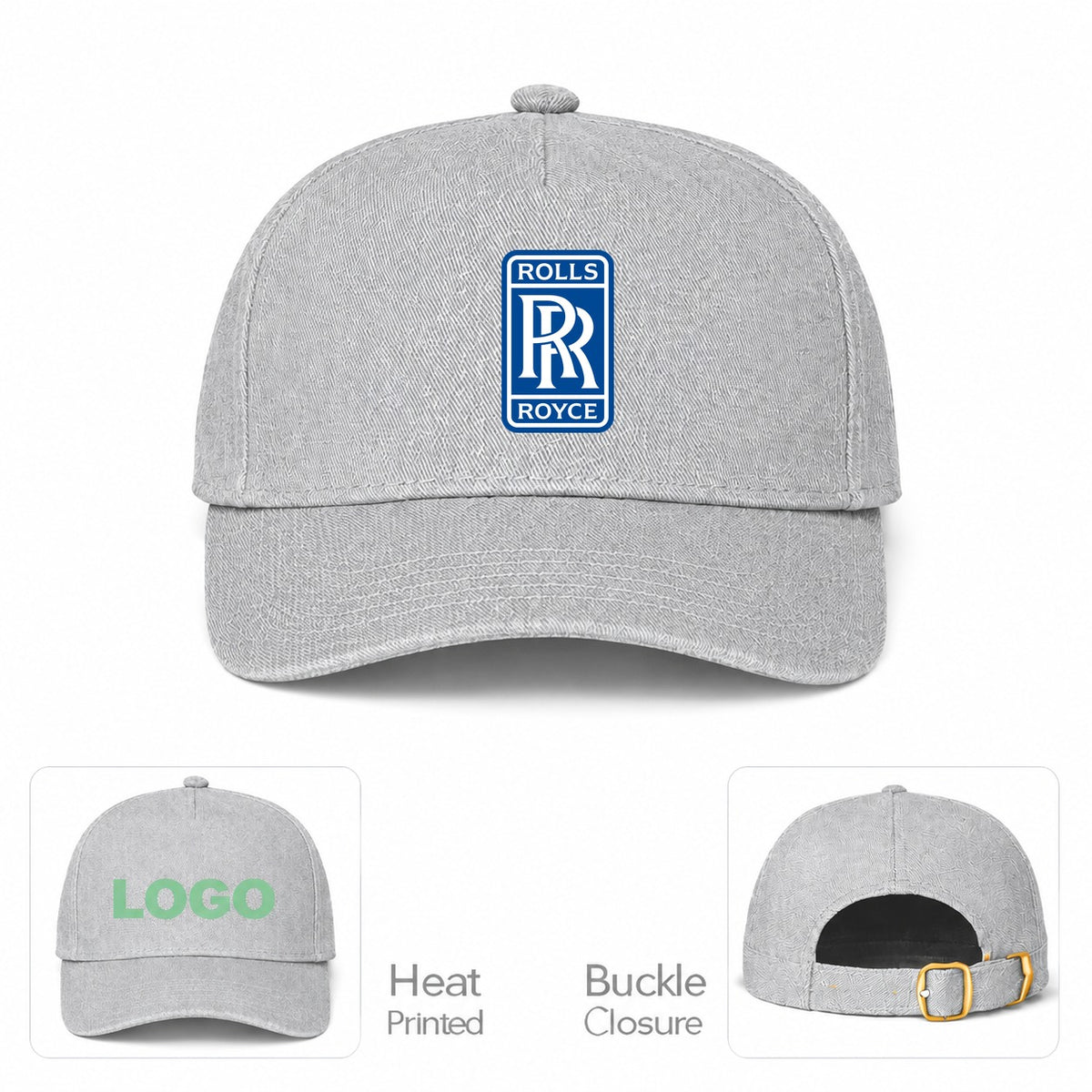 Rolls Royce Car Dad Baseball Cap Hat - Gray