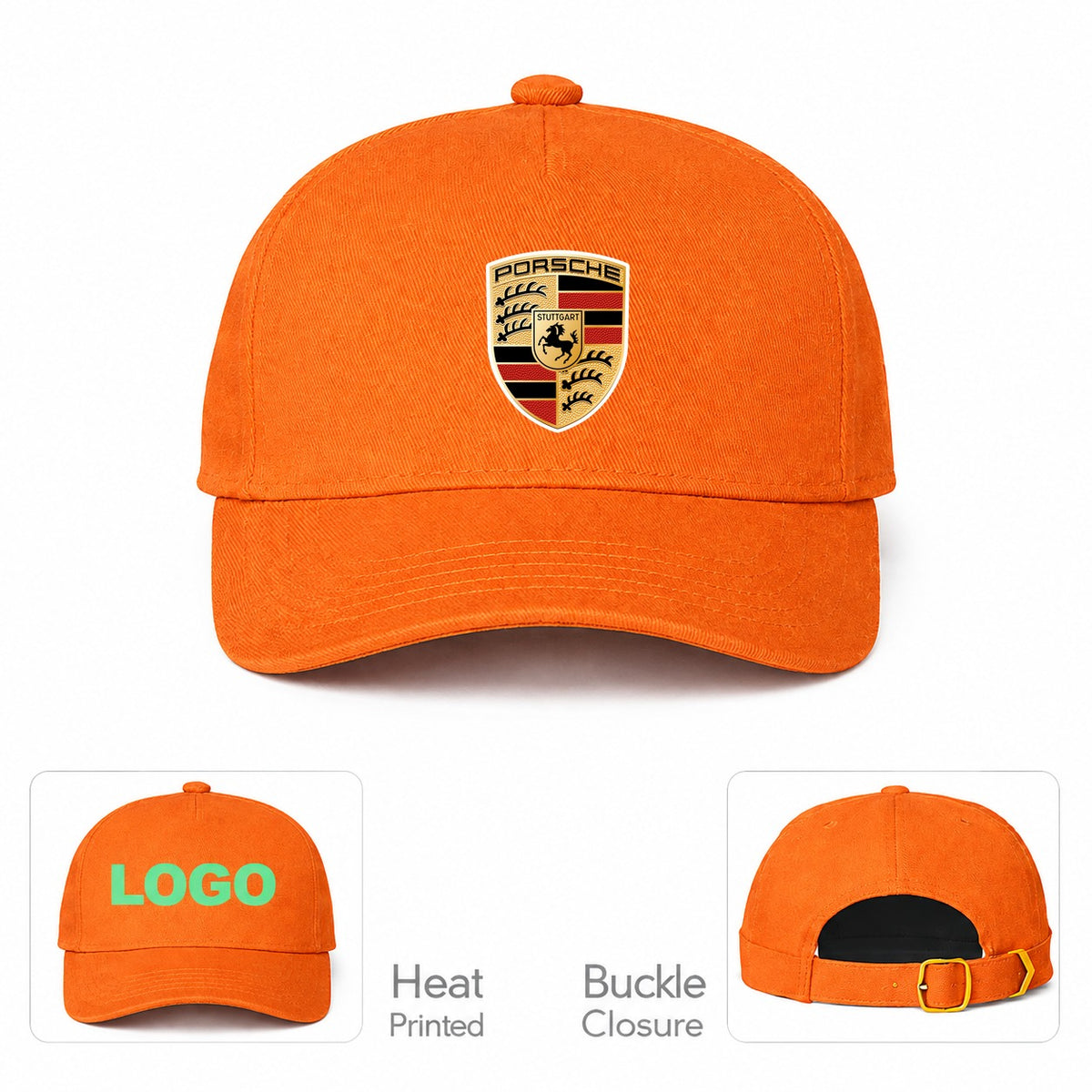 Porsche Car Dad Baseball Cap Hat - Orange