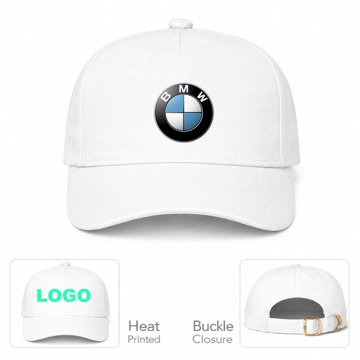 BMW Car Dad Baseball Cap Hat - White