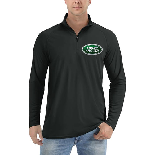 Men's Land Rover Car Lightweight Quarter-Zip Athletic Shirt Long Sleeve Polyester Wear