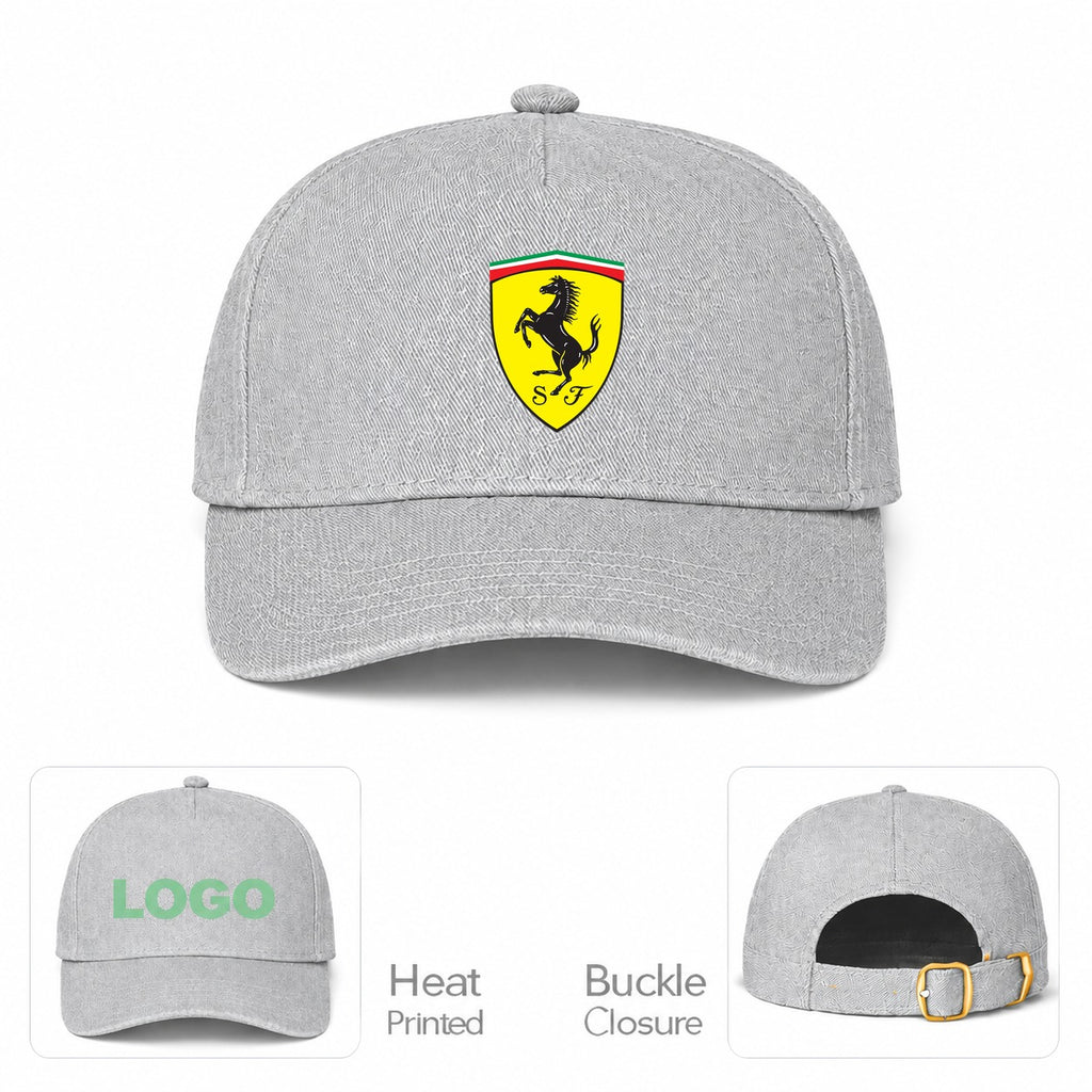 Ferrari Motorsport  Car Dad Baseball Cap Hat - Gray