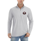 Men's Jaguar Motorsports Supercars Lightweight Quarter-Zip Athletic Shirt Long Sleeve Polyester Wear - Light Gray