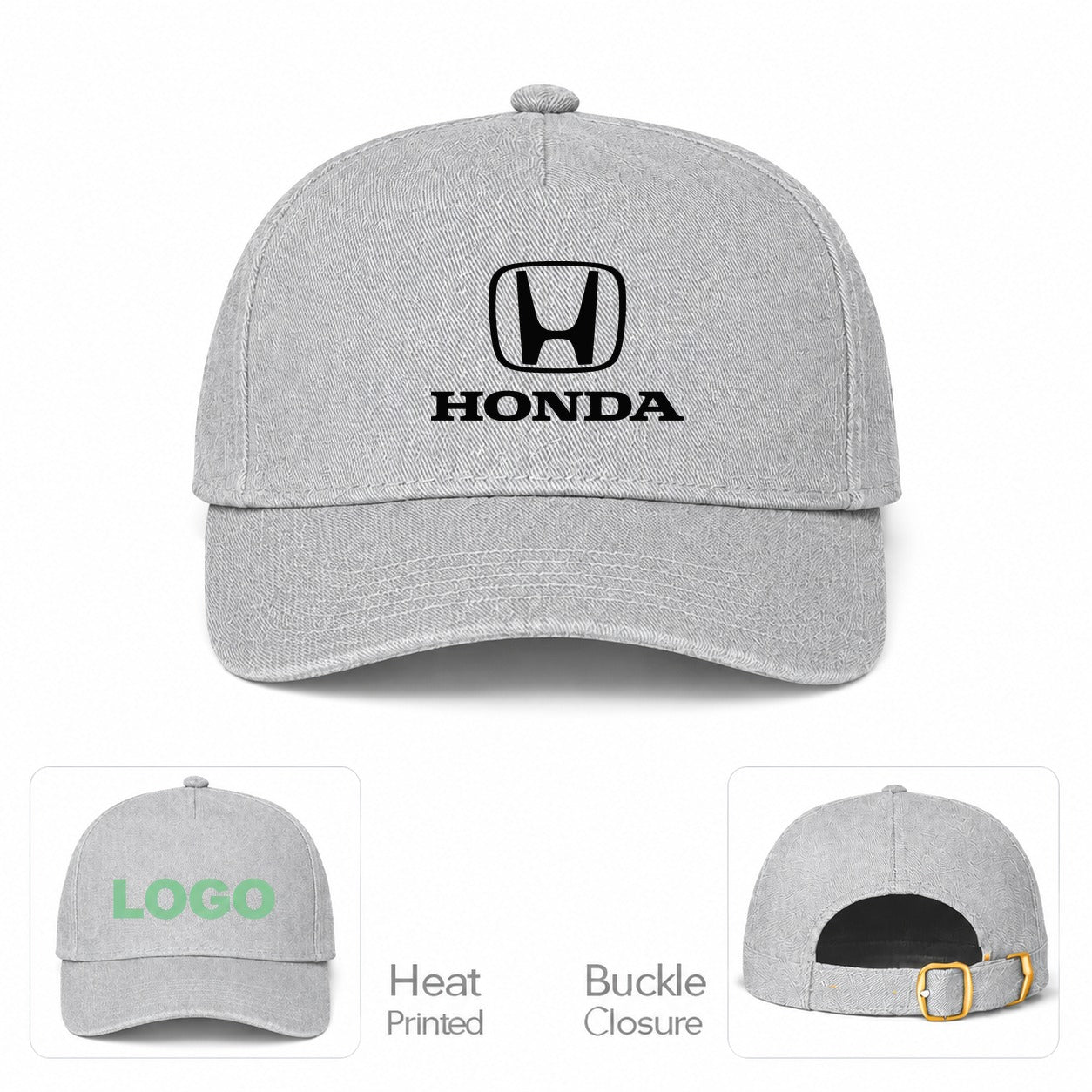 Honda Motorsport Car Dad Baseball Cap Hat - Gray