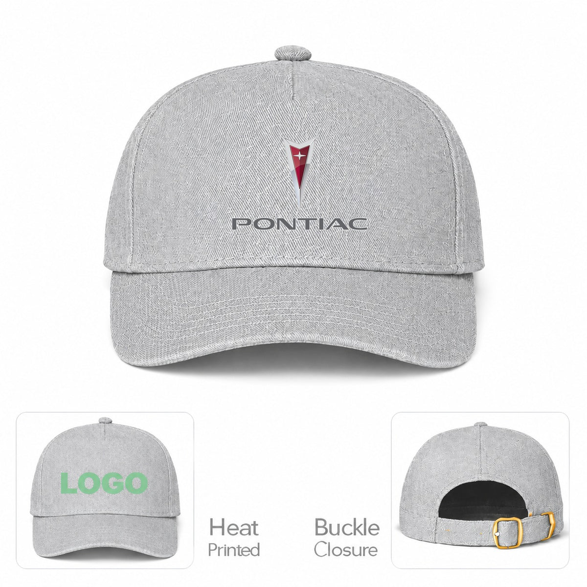 Pontiac Car Dad Baseball Cap Hat - Gray