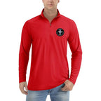 Men's Ford Mustang Motorsport Supercars Lightweight Quarter-Zip Athletic Shirt Long Sleeve Polyester Wear - Red