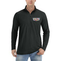 Men's Cadillac Car Lightweight Quarter-Zip Athletic Shirt Long Sleeve Polyester Wear - Black