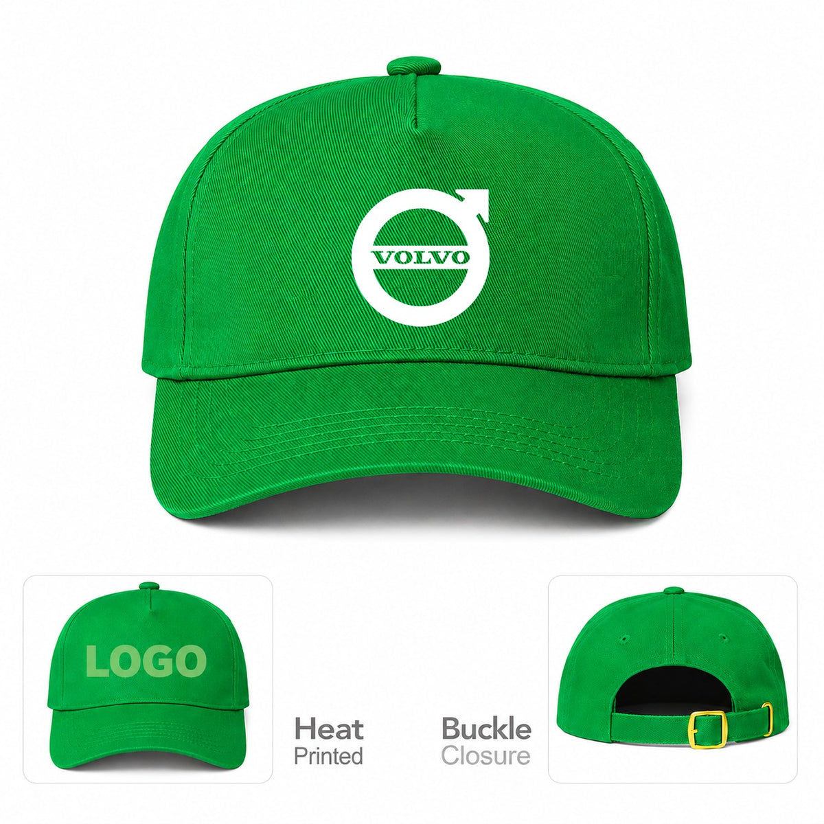 Volvo Car Dad Baseball Cap Hat - Kelly Green