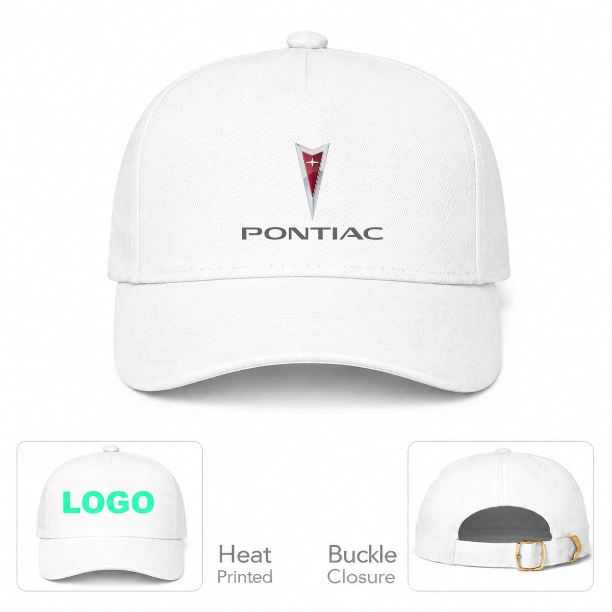 Pontiac Car Dad Baseball Cap Hat - White