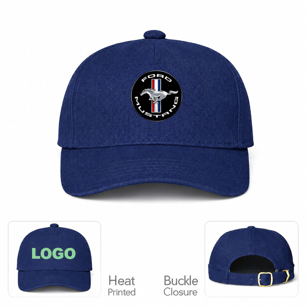 Ford Mustang Motorsport Car Dad Baseball Cap Hat - Navy