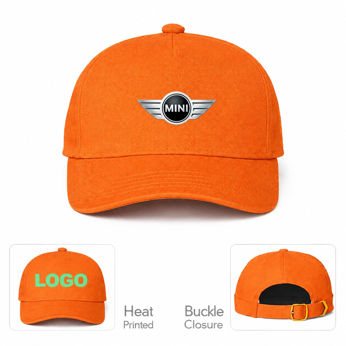 Mini Cooper Car Dad Baseball Cap Hat - Orange
