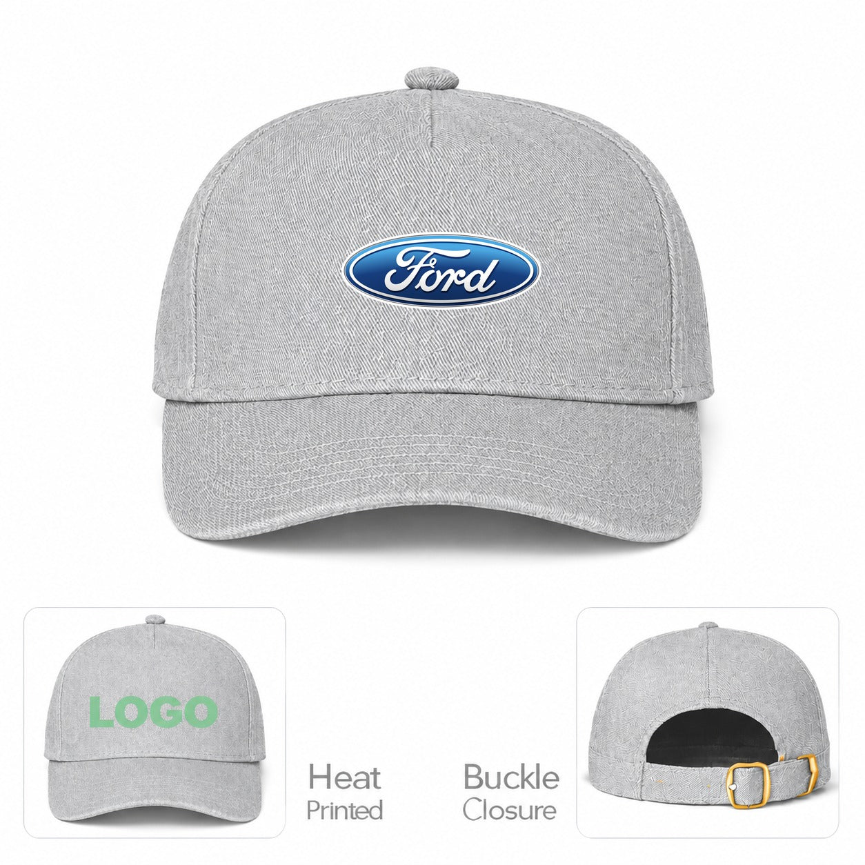 Ford Car Dad Baseball Cap Hat - Gray