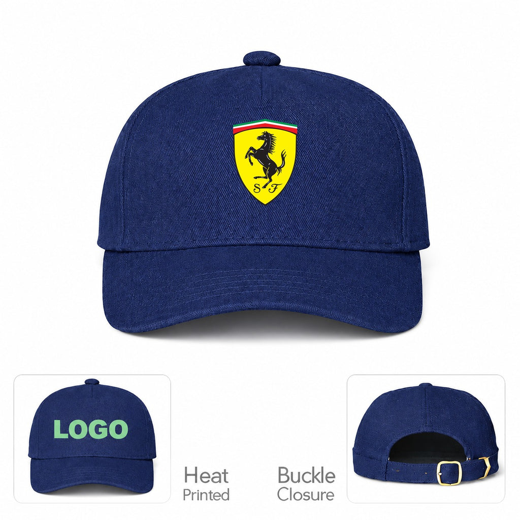 Ferrari Motorsport  Car Dad Baseball Cap Hat - Navy