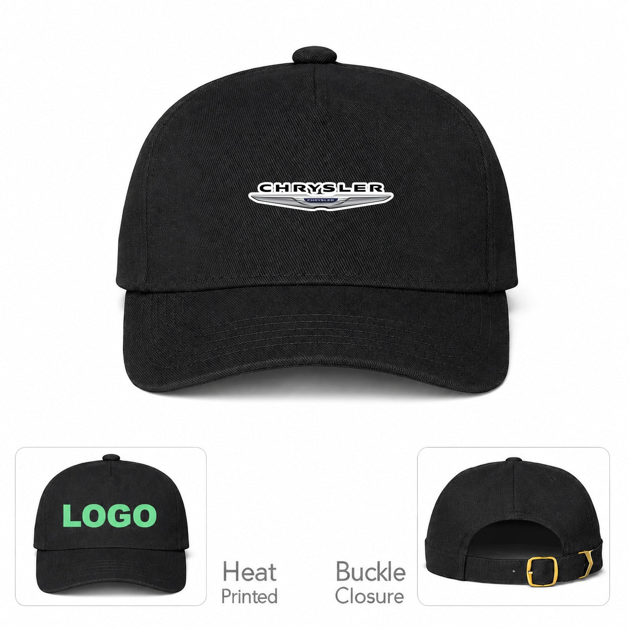 Chrysler Car Dad Baseball Cap Hat - Black