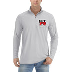 Men's GTR Car Lightweight Quarter-Zip Athletic Shirt Long Sleeve Polyester Wear - Light Gray