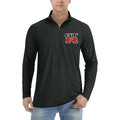 Men's GTR Car Lightweight Quarter-Zip Athletic Shirt Long Sleeve Polyester Wear - Black