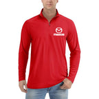Men's Mazda Car Lightweight Quarter-Zip Athletic Shirt Long Sleeve Polyester Wear - Red