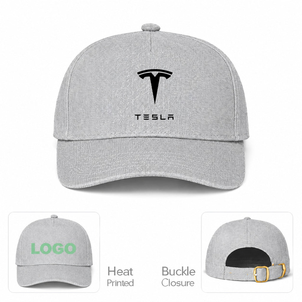 Tesla Car Dad Baseball Cap Hat - Gray
