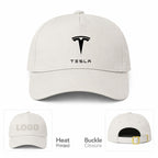 Tesla Car Dad Baseball Cap Hat - Beige