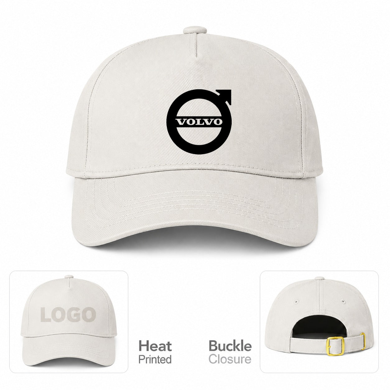 Volvo Car Dad Baseball Cap Hat - Beige