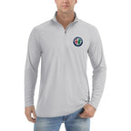 Men's Alfa Romeo Car Lightweight Quarter-Zip Athletic Shirt Long Sleeve Polyester Wear - Light Gray