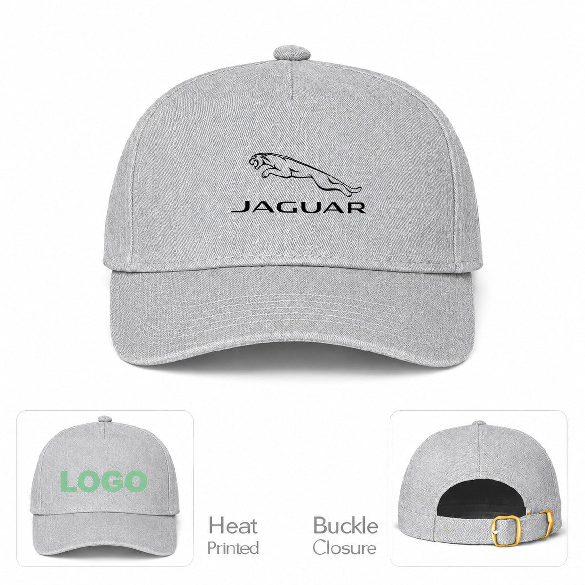 Jaguar Symbol Car Dad Baseball Cap Hat - Gray