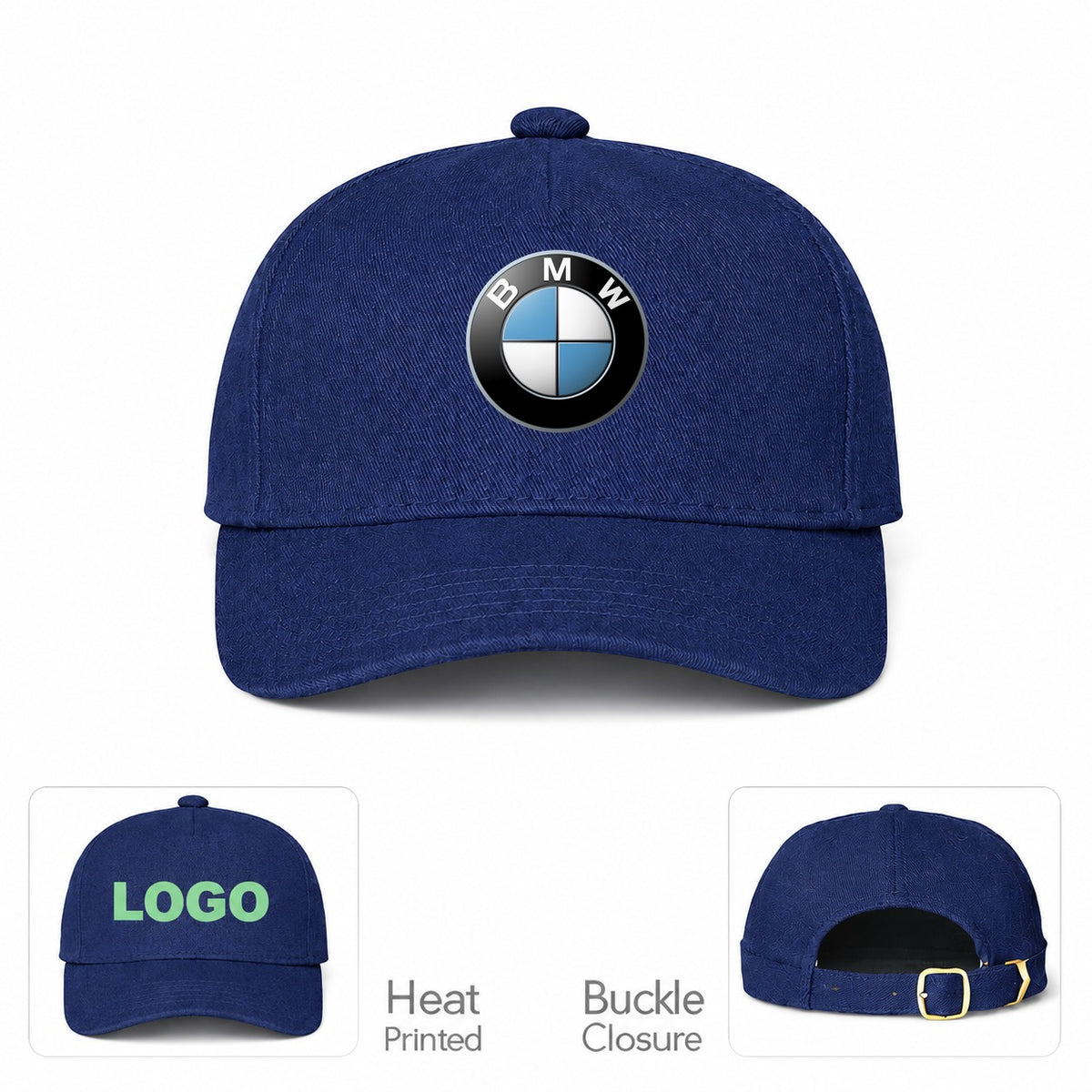 BMW Car Dad Baseball Cap Hat - Navy