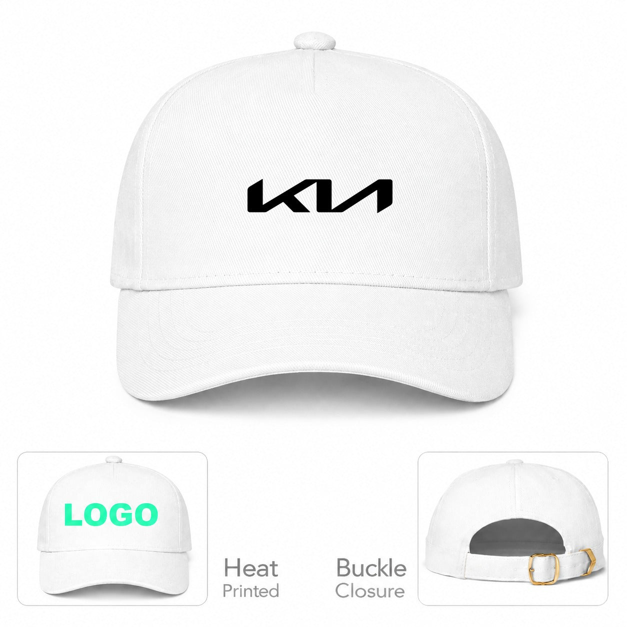 Kia Car Dad Baseball Cap Hat - White