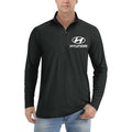 Men's Hyundai Car Lightweight Quarter-Zip Athletic Shirt Long Sleeve Polyester Wear - Black