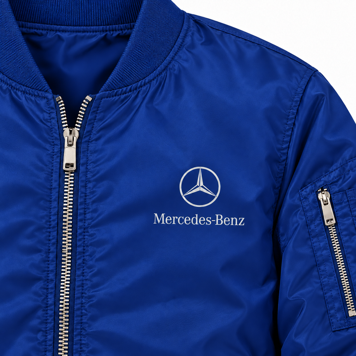 Mercedes-Benz Luxury bomber jacket | Blue | Chest detail