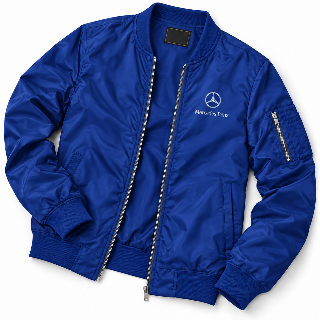 Mercedes-Benz Luxury bomber jacket | Blue | Flat lay