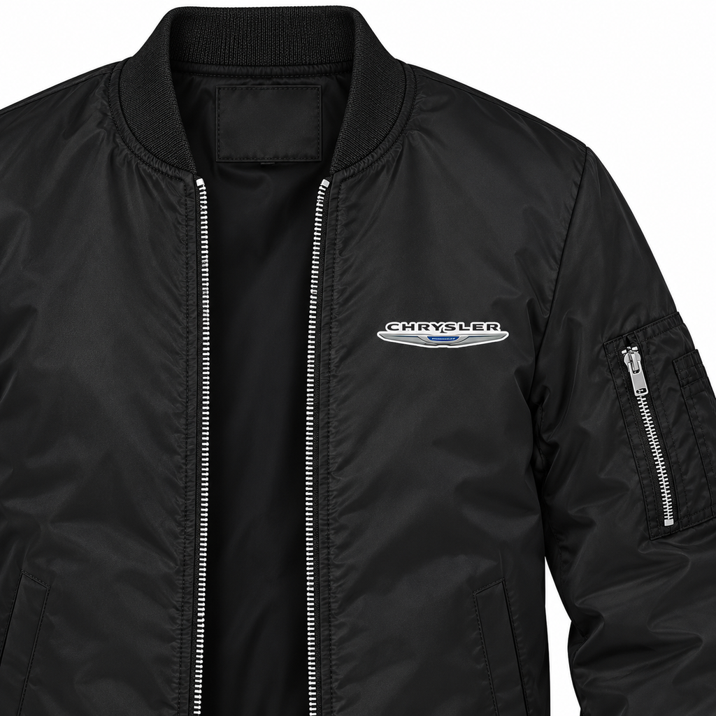 Chrysler bomber jacket | Black | Chest detail