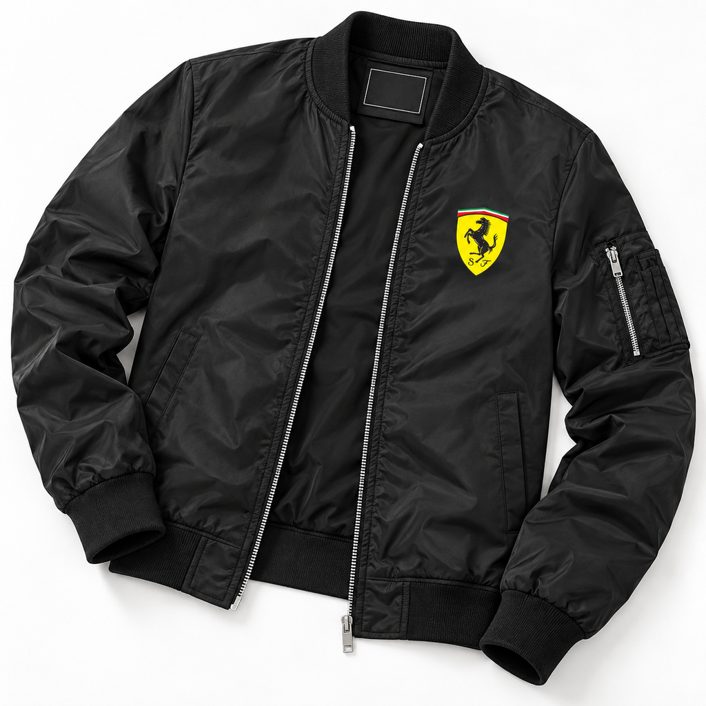 Ferrari Motorsport bomber jacket | Black | Flat lay