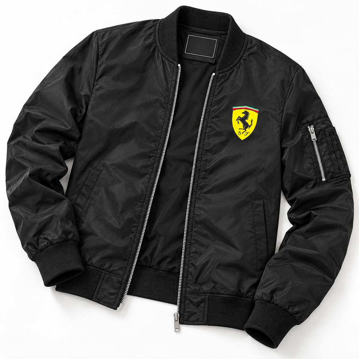 Ferrari Motorsport bomber jacket | Black | Flat lay