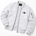 Mini Cooper bomber jacket | White | Flat lay