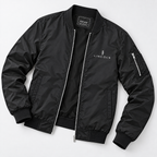 Lincoln bomber jacket | Black | Flat lay