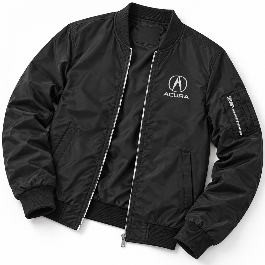 Acura bomber jacket | Black | Flat lay