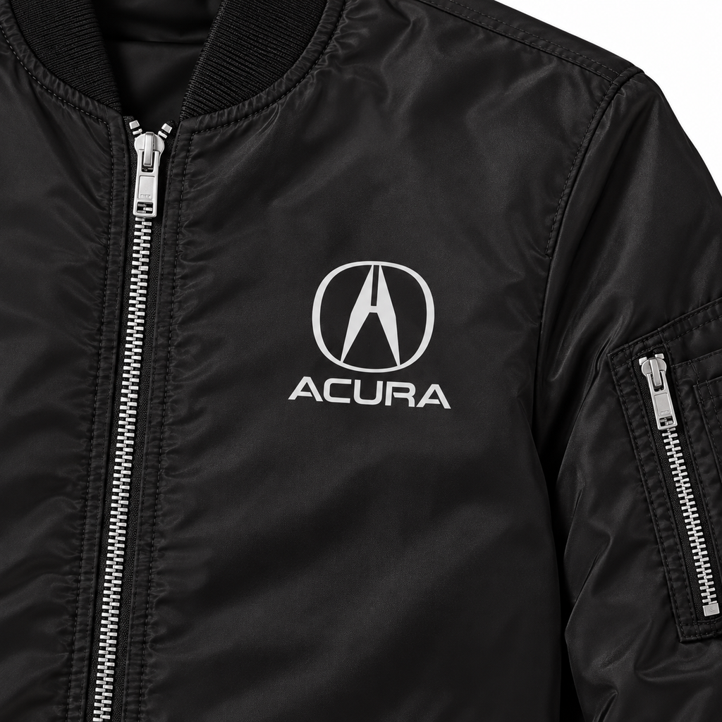 Acura bomber jacket | Black | Chest detail