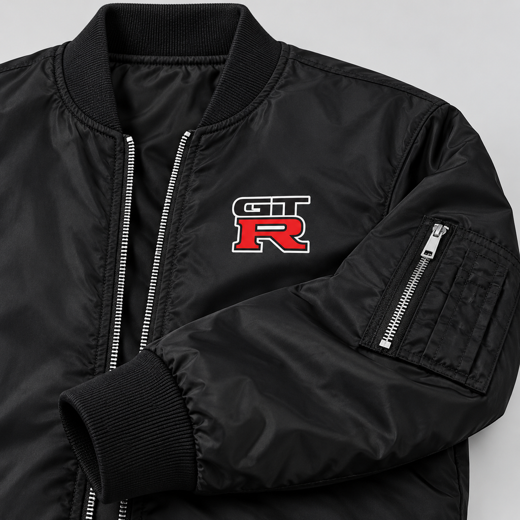 GT-R bomber jacket | Black | Sleeve detail
