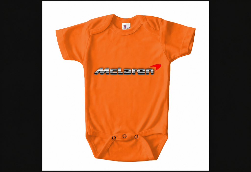 McLaren baby onesie | Orange | corrected red swoosh