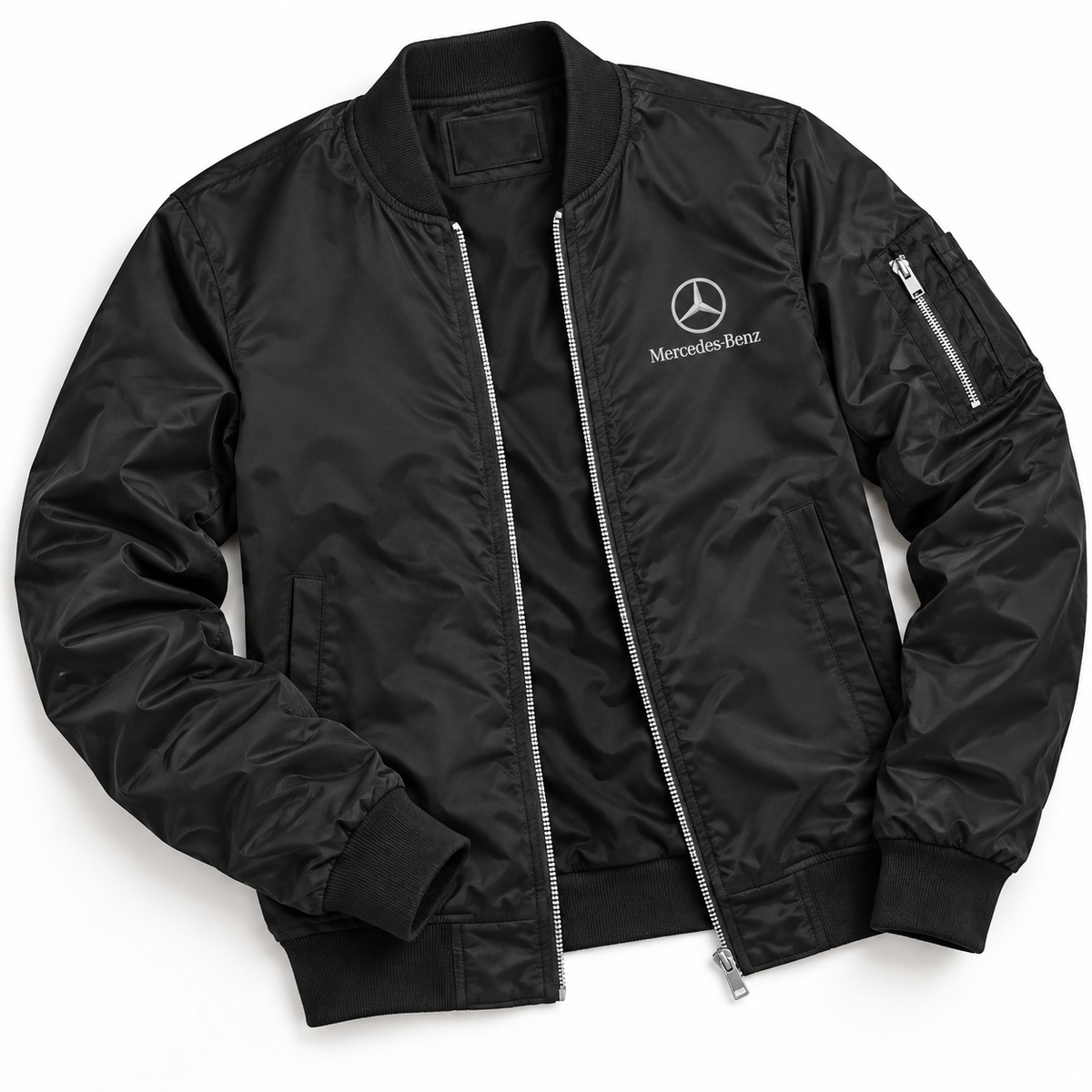 Mercedes-Benz Luxury bomber jacket | Black | Flat lay