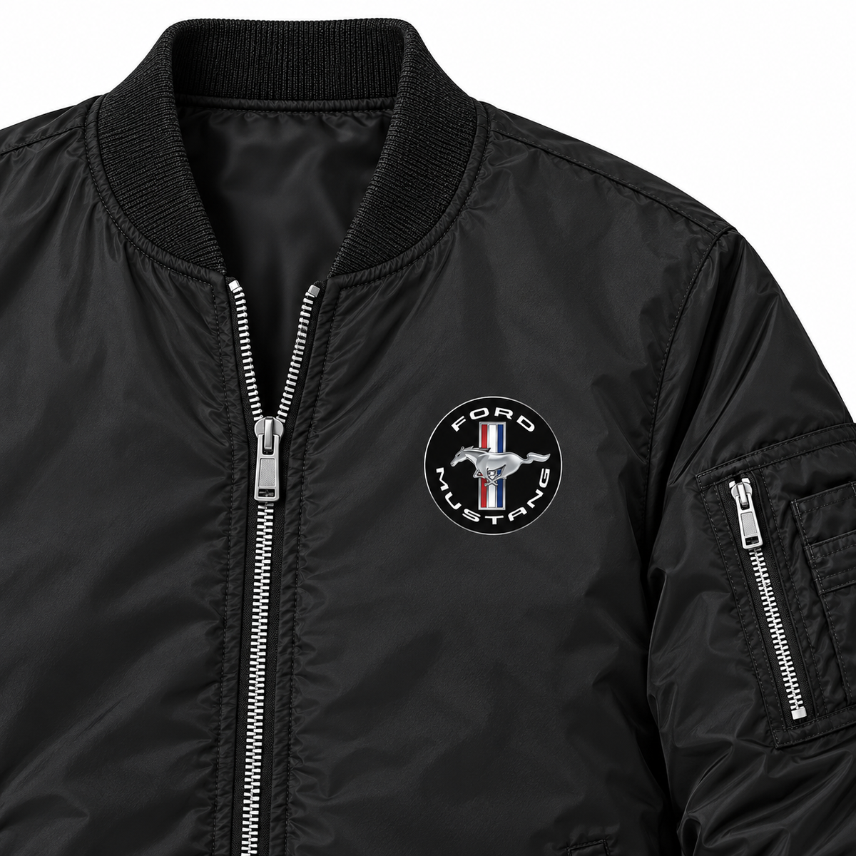 Ford Mustang Motorsport bomber jacket | Black | Chest detail