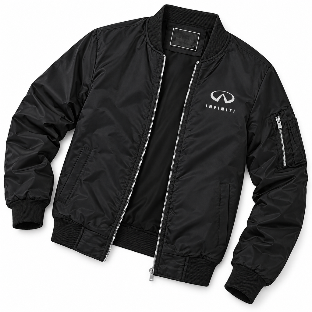 Infiniti Luxury bomber jacket | Black | Flat lay